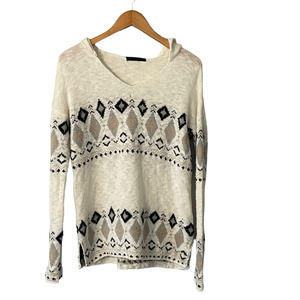 Sanctuary Nordic Hooded Sweater Cotton Wool Mohair Blend Womens size  S/M